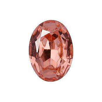 Oval Faceted Pointed Back (Doublets) Crystal Glass Stone, Pink 7 Transparent With Gold Foil (70120-L-Gf), Czech Republic