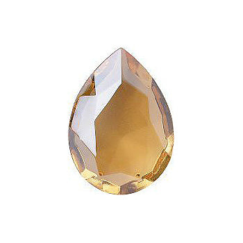 Pear Faceted Pointed Back (Doublets) Crystal Glass Stone, Yellow 9 Transparent With Honey (000300-Ho), Czech Republic