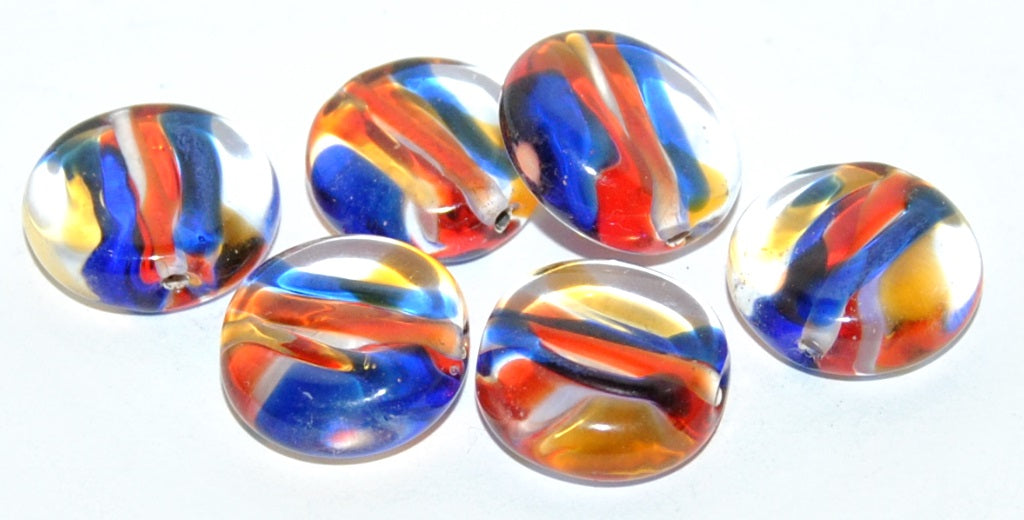 Disk Lampwork Glass Handmade Beads, (A), Glass, Czech Republic