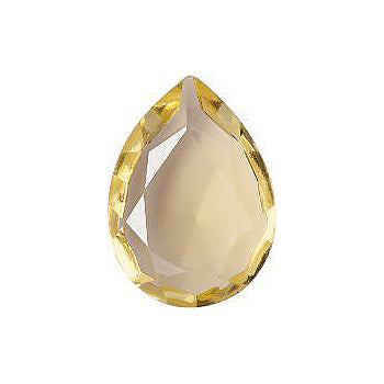 Pear Faceted Pointed Back (Doublets) Crystal Glass Stone, Yellow 12 Transparent (10010), Czech Republic