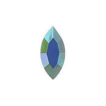 Navette Faceted Pointed Back (Doublets) Crystal Glass Stone, Turquoise 1 Opaque With Ab (63122-Abt), Czech Republic