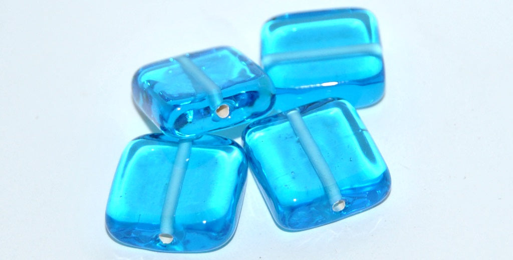 Czech Glass Hand Made Square Lampwork Beads, (D), Glass, Czech Republic