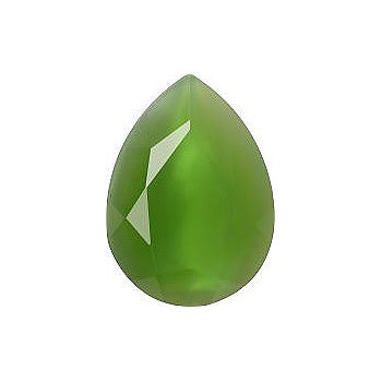 Pear Faceted Pointed Back (Doublets) Crystal Glass Stone, Light Green 8 Milky Colours (04030-50230-K), Czech Republic