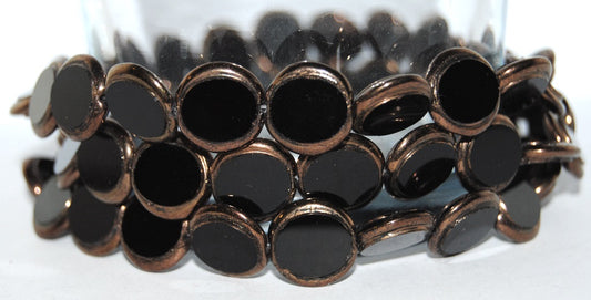 Table Cut Round Beads Eskooko, Black Bronze (23980 14415), Glass, Czech Republic