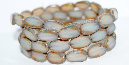 Table Cut Rectangle Beads, Opal Orange 66800 (11000 66800), Glass, Czech Republic