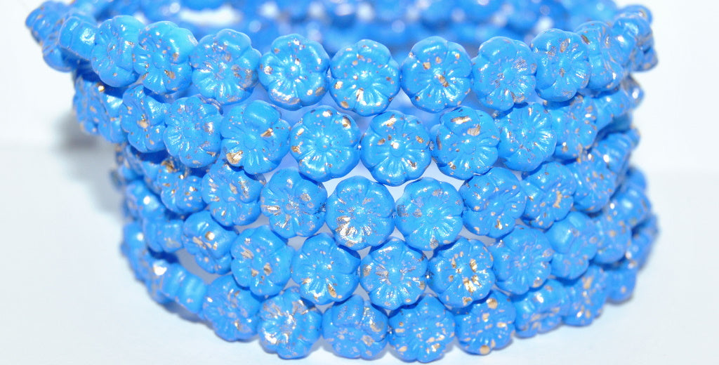 Hawaii Flower Pressed Glass Beads, (13003 Golden Rain), Glass, Czech Republic