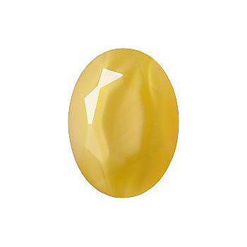 Oval Faceted Pointed Back (Doublets) Crystal Glass Stone, Yellow 7 Pearl Colours (08400), Czech Republic