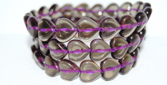 Heart Pressed Glass Beads, (40030 46420), Glass, Czech Republic