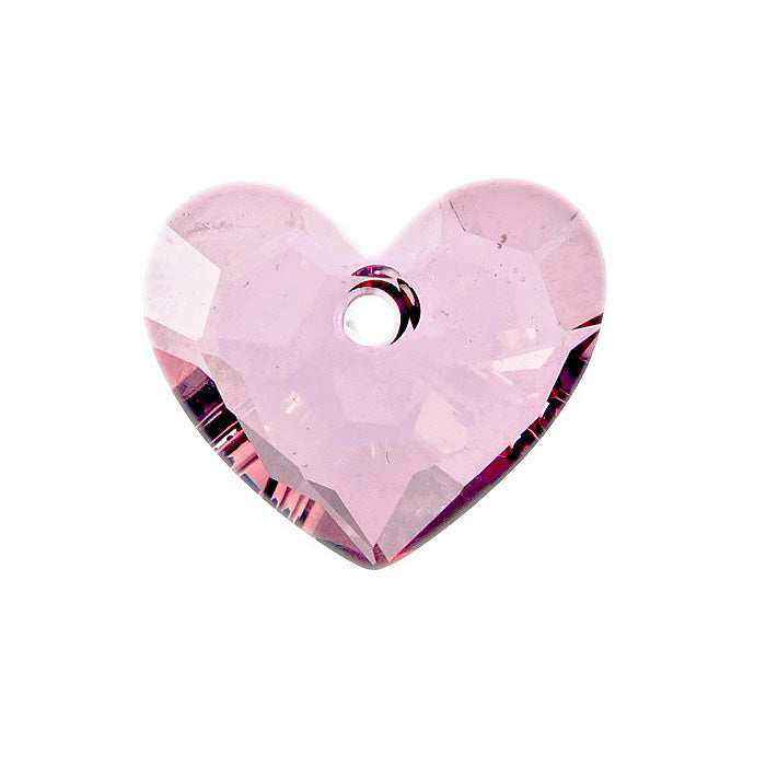 SWAROVSKI ELEMENTS pendant Truly in Love Heart 6264 crystal stone with hole Rosaline Glass Austria