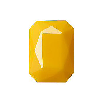 Octagon Faceted Pointed Back (Doublets) Crystal Glass Stone, Yellow 7 Opaque (93110), Czech Republic