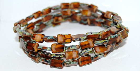 Table Cut Rectangle Beads, (90027402 66800), Glass, Czech Republic