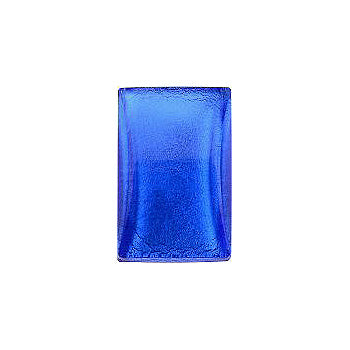 Rectangle Cabochons Flat Back Crystal Glass Stone, Blue 1 With Silver (30049), Czech Republic