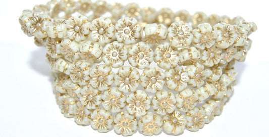 Hawaii Flower Pressed Glass Beads, (13010 54202), Glass, Czech Republic