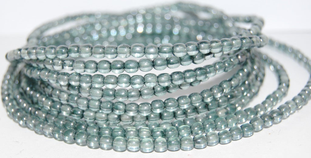 Round Pressed Glass Beads Druck, Crystal 14465 (30 14465), Glass, Czech Republic