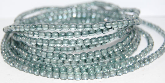 Round Pressed Glass Beads Druck, Crystal 14465 (30 14465), Glass, Czech Republic