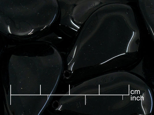 OUTLET 250g Pressed Czech Glass Beads, 9 x 40 mm, Black (111-63803-09x40-23980)