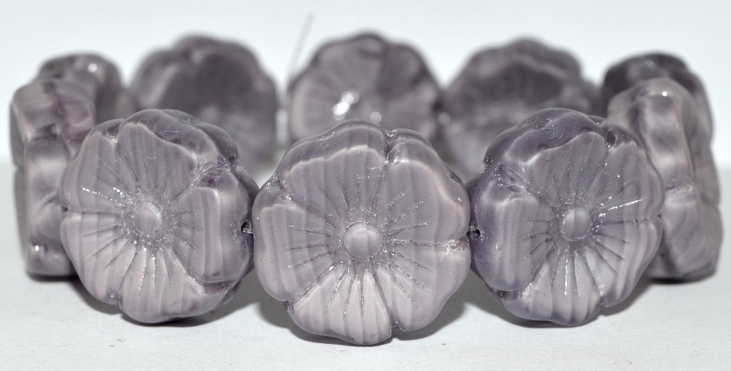 Hawaii Flower Pressed Glass Beads, 26016 Matte (26016 M), Glass, Czech Republic