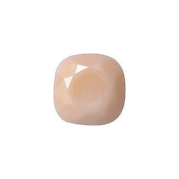 Rounded Square Faceted Pointed Back (Doublets) Crystal Glass Stone, Nude 1 Opaque With Ab, Polished (71100-A-Abp), Czech Republic