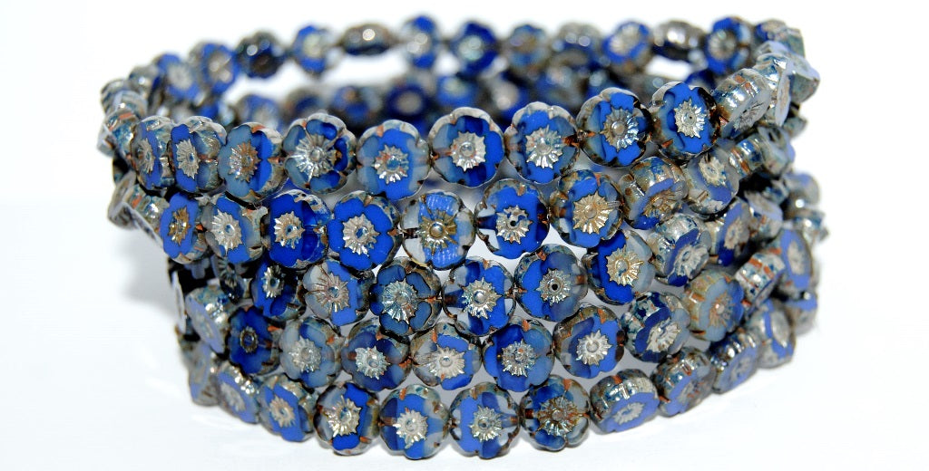 Table Cut Round Beads Hawaii Flowers, (330680100 43400), Glass, Czech Republic