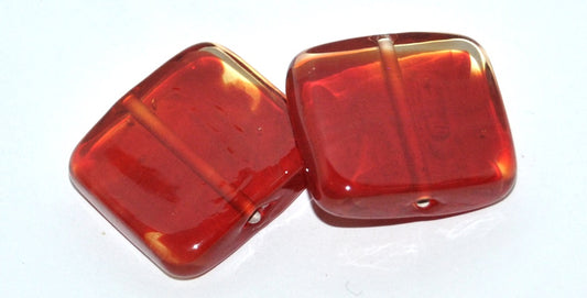 Czech Glass Hand Made Square Lampwork Beads, (D), Glass, Czech Republic