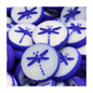 Table cut Czech glass beads dragonfly Dark Blue And White Uv Effect Glass Czech Republic