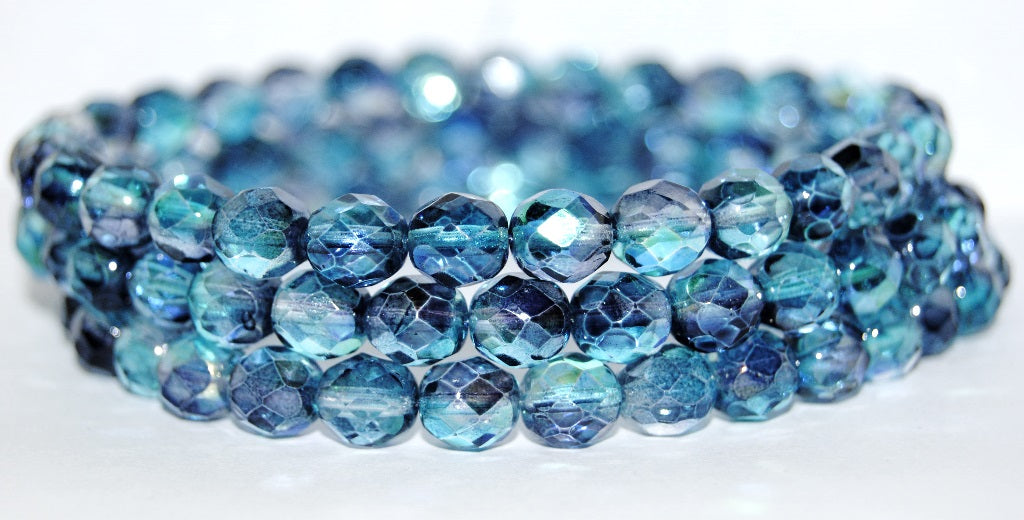 Fire Polished Round Faceted Beads, 48103 (48103), Glass, Czech Republic