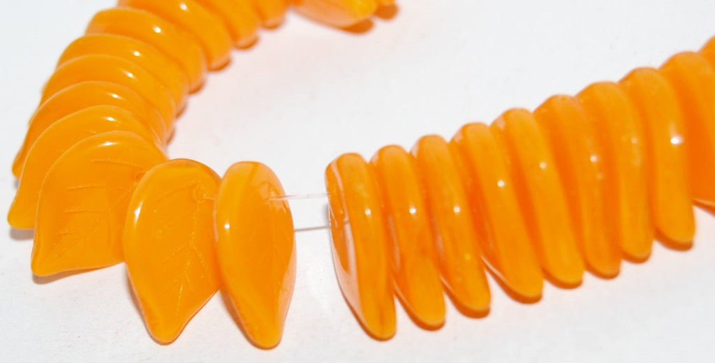 Leaf Pressed Glass Beads, 81260 (81260), Glass, Czech Republic