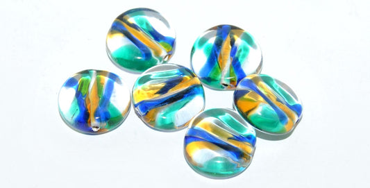 Disk Lampwork Glass Handmade Beads, (C), Glass, Czech Republic
