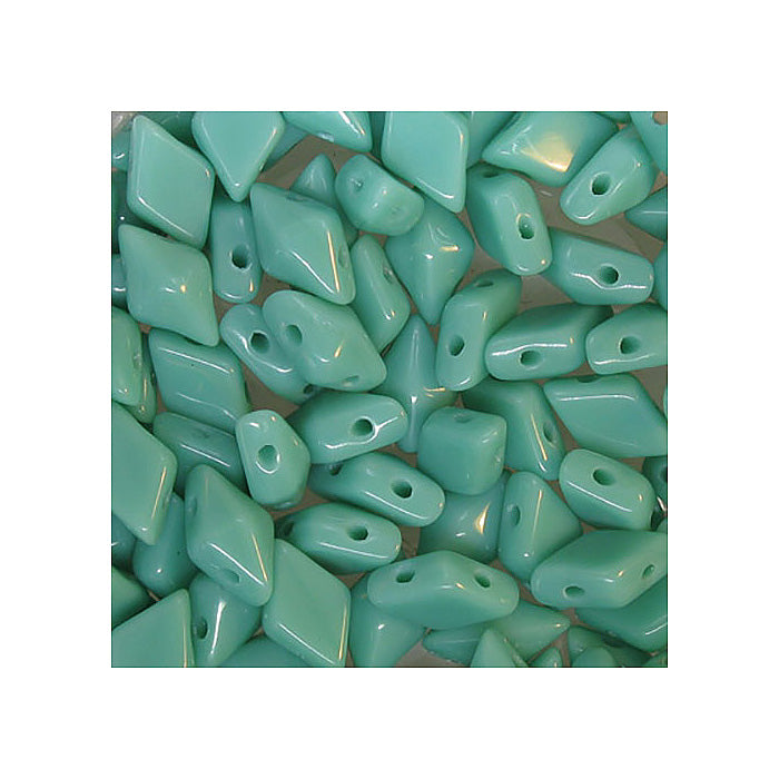 DIAMONDUO glass two-hole beads rhombus gemduo Turquoise Glass Czech Republic