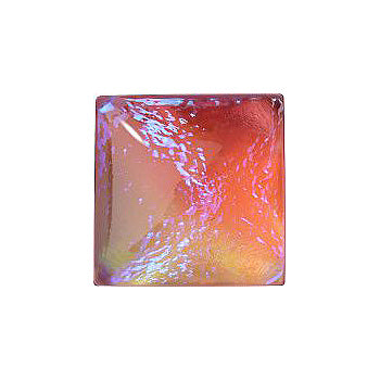 Square Cabochons Flat Back Crystal Glass Stone, Pink 18 Mexico Opals (Mex-32), Czech Republic