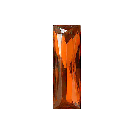 Rectangle Faceted Pointed Back (Doublets) Crystal Glass Stone, Orange 6 Transparent With Chrome (900300-Chr), Czech Republic