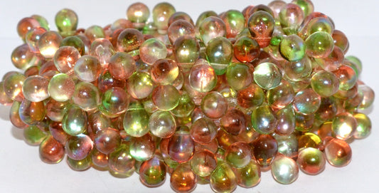 Pear Drop Pressed Glass Beads, Crystal 48117 (30 48117), Glass, Czech Republic