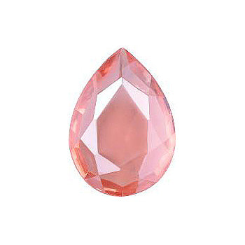 Pear Faceted Pointed Back (Doublets) Crystal Glass Stone, Pink 14 Transparent With Blue Hematite (70110-L-Bh), Czech Republic