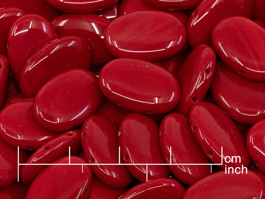 OUTLET 250g Pressed Czech Glass Beads, 10 x 16 mm, Opaque Red (111-30535-10x16-93200)
