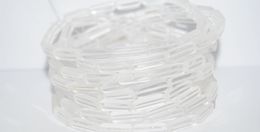 Table Cut Rectangle Beads, Crystal Matte (30 M), Glass, Czech Republic