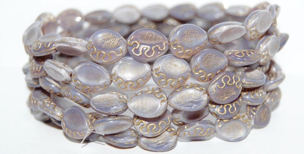 Tear Oval Pressed Glass Beads, (21350 54202), Glass, Czech Republic