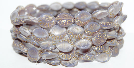 Tear Oval Pressed Glass Beads, (21350 54202), Glass, Czech Republic