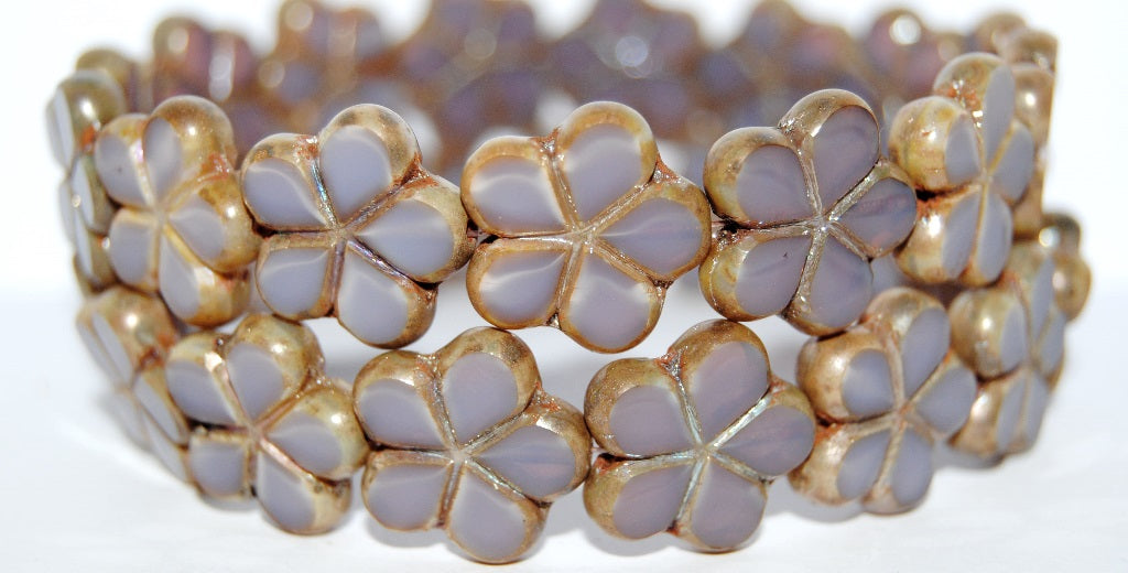 Table Cut Flower Beads, (21350 43400), Glass, Czech Republic