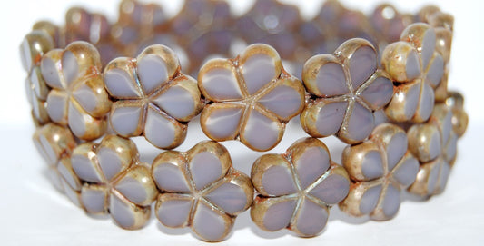 Table Cut Flower Beads, (21350 43400), Glass, Czech Republic