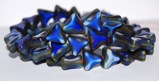 Table Cut Triangle Beads With Spinner, 37005 Travertin (37005 86800), Glass, Czech Republic