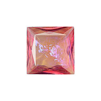 Square Faceted Pointed Back (Doublets) Crystal Glass Stone, Pink 19 Mexico Opals (Mex-8), Czech Republic