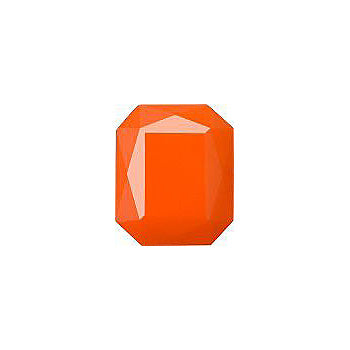 Octagon Faceted Pointed Back (Doublets) Crystal Glass Stone, Orange 3 Opaque (93142), Czech Republic