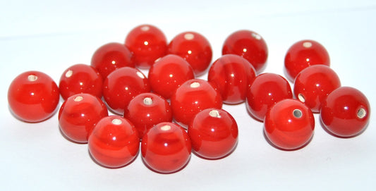 Czech Glass Hand Made Round Lampwork Beads, (C), Glass, Czech Republic