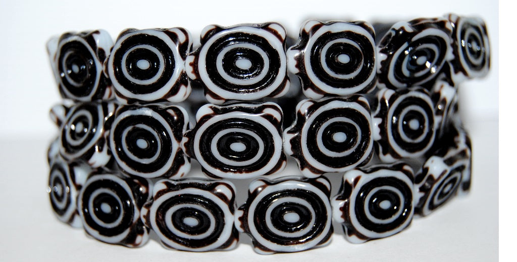 Spiral Turtle Pressed Glass Beads, 17025 (17025), Glass, Czech Republic