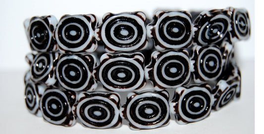 Spiral Turtle Pressed Glass Beads, 17025 (17025), Glass, Czech Republic