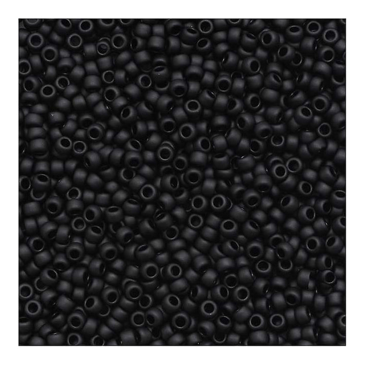 Rocailles TOHO seed beads Opaque Frosted Jet Glass Japan