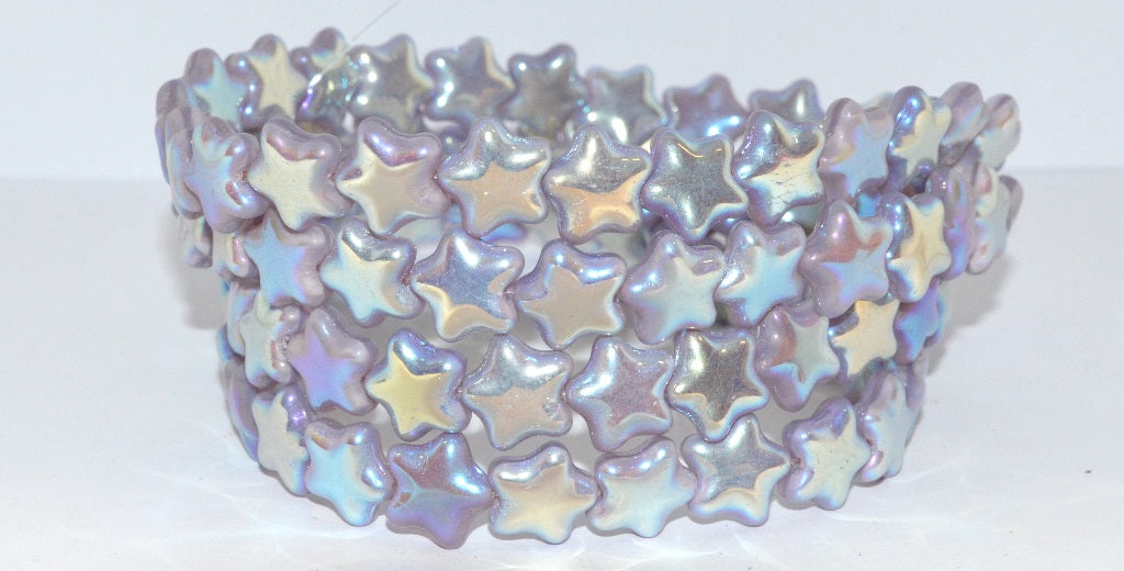 5-Point Star Pressed Glass Beads, (21350 Ab 2Xside), Glass, Czech Republic