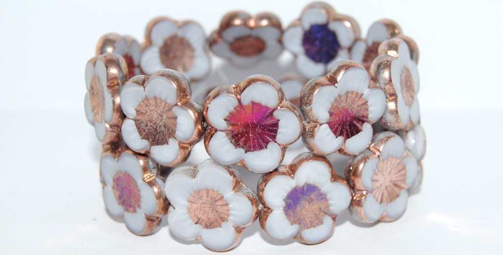 Table Cut Flower Beads Hibiscus, 21 Transparent Light Amethyst 29500 (21 21000 29500), Glass, Czech Republic