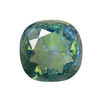 Rounded Square Faceted Pointed Back (Doublets) Crystal Glass Stone, Blue 15 Mexico Opals (Mex-30), Czech Republic