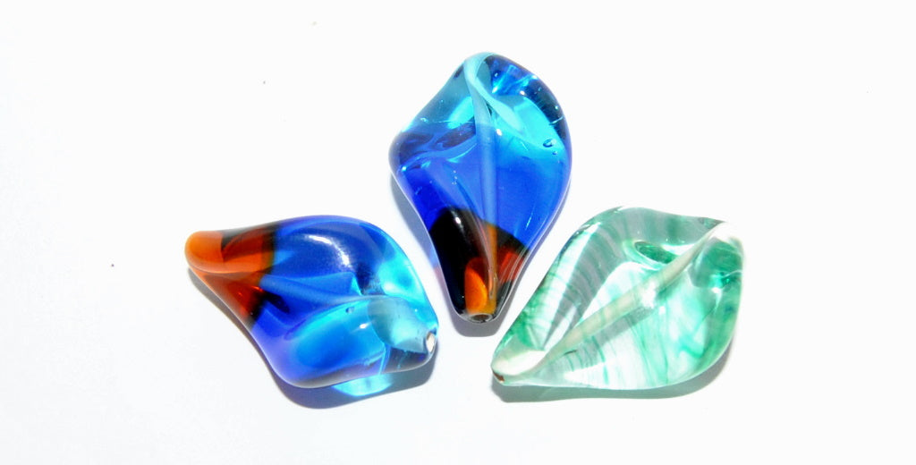 Leaf Lampwork Glass Handmade Beads, (A), Glass, Czech Republic